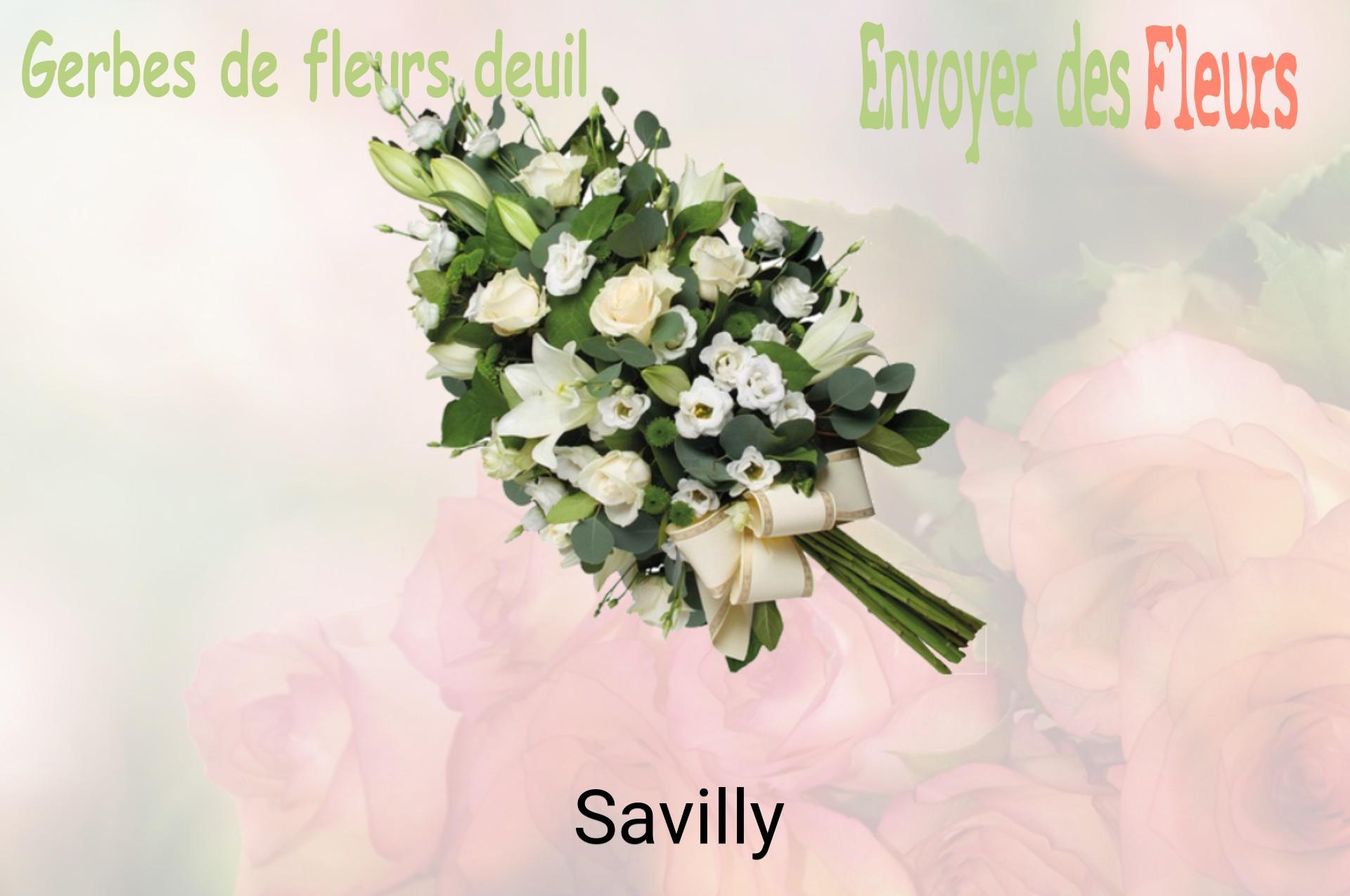 Gerbe de fleurs de deuil livrée à Savilly